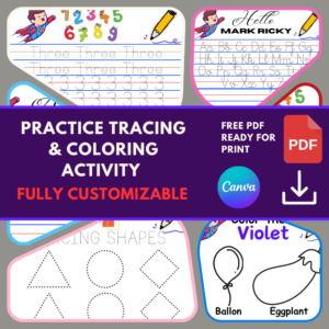 PRACTICE TRACING & COLORING ACTIVITY